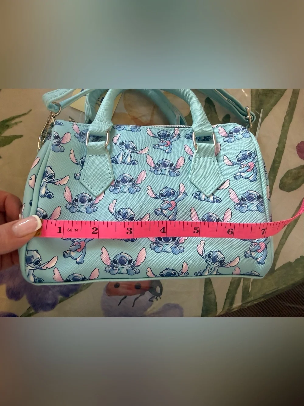 Disney Stitch Mint Green and Pink Kids Crossbody Handbag